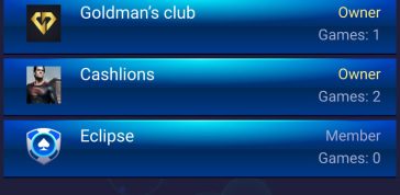 Clubs screenshot